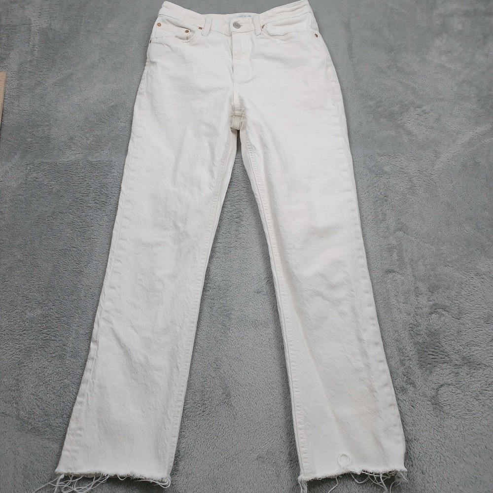 Mavi Jeans Womens 27 White Denim New York High Rise Straight Leg Preppy